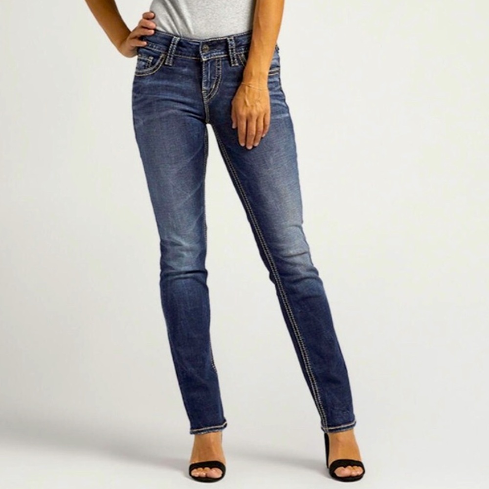 Silver Jeans Women's Classic Blue Straight Leg Jeans